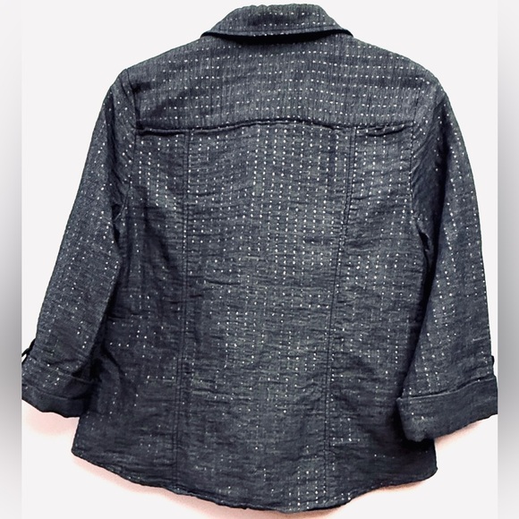 Anne Klein Dark Blue Patterned Jacket - Picture 9 of 14